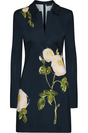 Oscar de la Renta Rose-print jersey mini dress