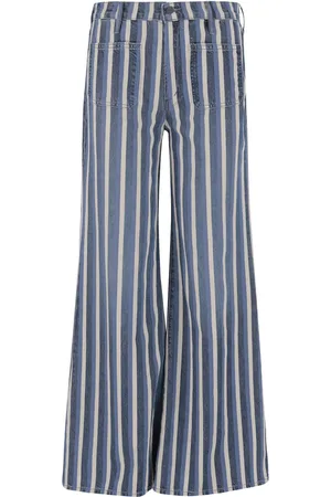 Mother Striped wide-leg jeans