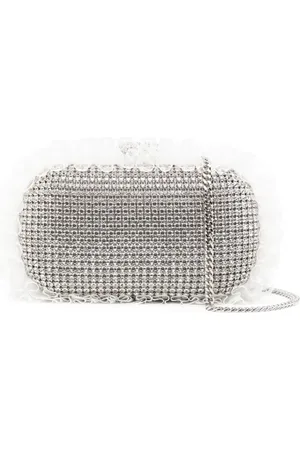 Self-Portrait Crystal lace-detail clutch bag