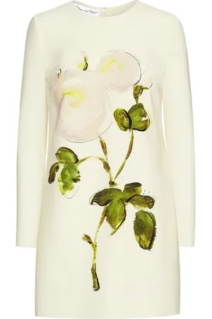 Oscar de la Renta Painted roses mini dress