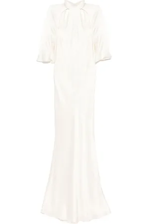 Michelle Mason Backless halter-neck gown