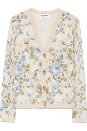 Blugirl Floral-print lurex cardigan