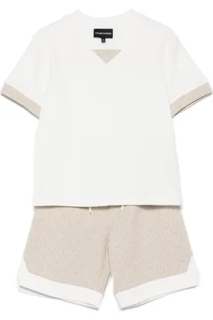 Emporio Armani Logo-jacquard shorts set