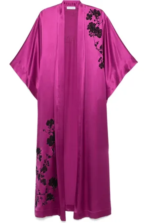 CARINE GILSON Lace-detail long robe