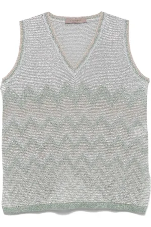 D.EXTERIOR Chevron-knit vest