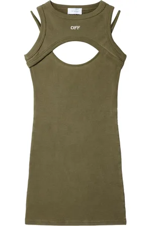 OFF-WHITE Ribbed cut-out dress