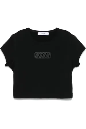 Msgm Logo-embroidered T-shirt