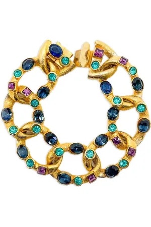 JENNIFER GIBSON JEWELLERY 1960s pre-owned crystal-embellished curb bracelet