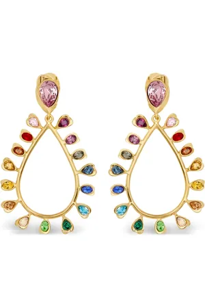 Oscar de la Renta Multi-Colored crystal drop earrings