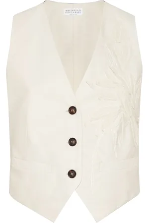 Brunello Cucinelli Flora-appliqué waistcoat
