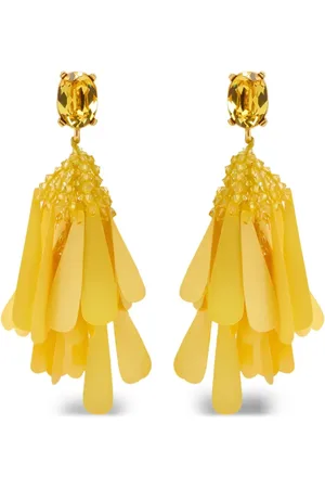 Oscar de la Renta Sequinned clip-on earrings