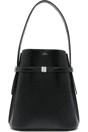 Totême Snakeskin-effect belted bucket bag