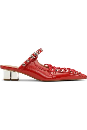 Ganni Laced leather mules