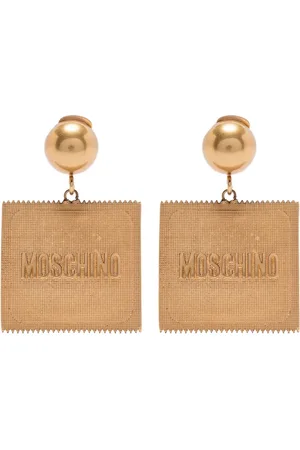 Moschino Logo-embossed clip-on earrings