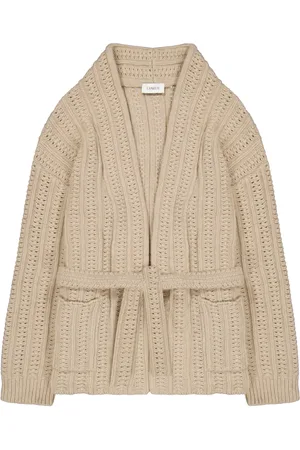 LANEUS Belted wool cardigan