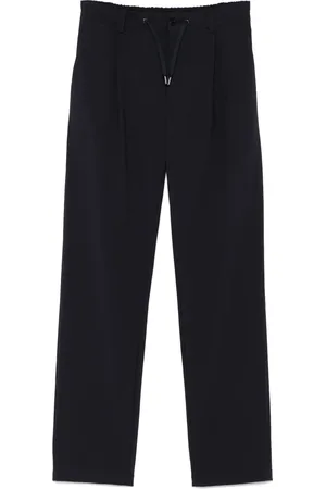HERNO Elasticated-waistband straight-leg trousers