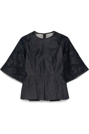 Elie saab Denim embroidered top