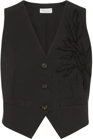 Brunello Cucinelli Flora-appliqué waistcoat