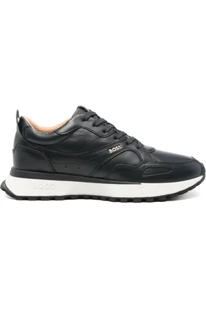 HUGO BOSS Burnished-leather sneakers