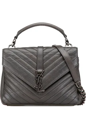 Saint Laurent 2018-2024 Medium Monogram Chevron Sheepskin College satchel