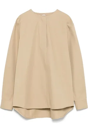 Totême Collarless cotton shirt