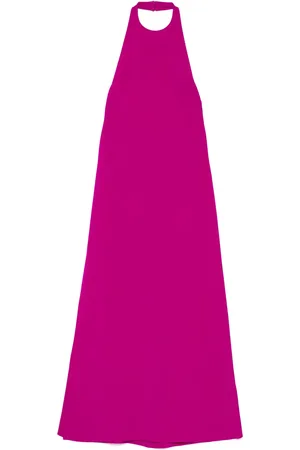 Amsale Italian stretch crepe halter dress