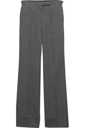 Prada Belted wool tailored trousers