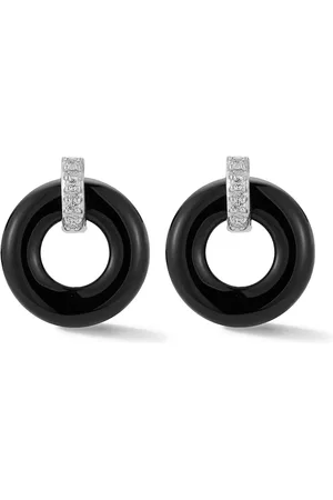 Mateo 14K yellow gold Onyx Donut diamond earrings