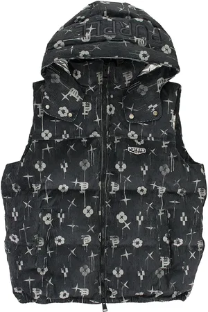 Purple Brand Printed corduroy " " padded gilet