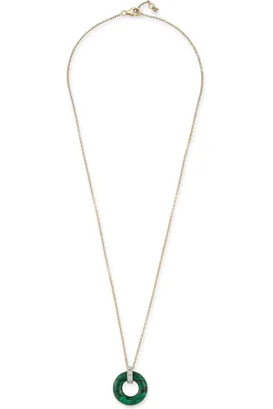 Mateo 14kt yellow Donut malachite necklace