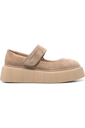 INUIKII Debossed-logo ballet flatforms