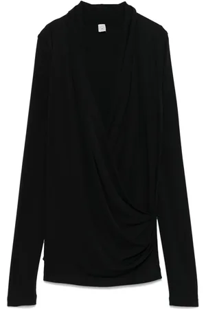 Totême Overlapped jersey blouse