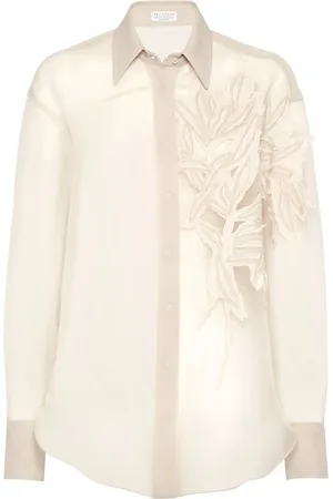 Brunello Cucinelli Flora-appliqué shirt