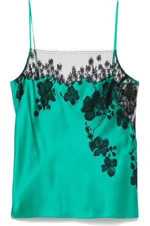 CARINE GILSON Lace-detailed pyjama top