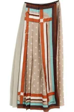 Fendi 2010s striped midi skirt