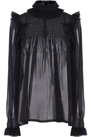 Saint Laurent Semi-sheer crepe blouse