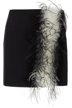 verguenza Feather-detail mini skirt