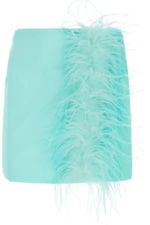 verguenza Feather-detail mini skirt