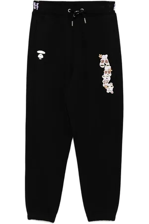 A Bathing Ape Moonface logo pants