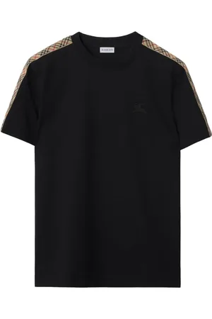 Burberry Checkered-trim cotton T-shirt