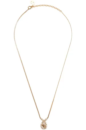 Dior 1990s CD logo rhinestone necklace
