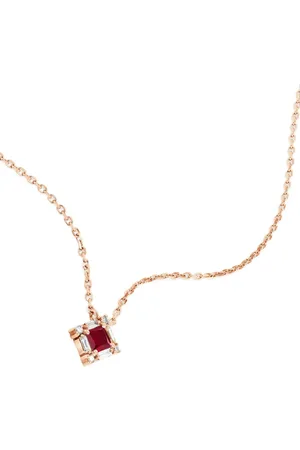 Suzanne Kalan 18kt rose gold ruby and diamond pendant necklace