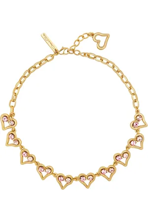 Oscar de la Renta Crystal-embellished heart necklace