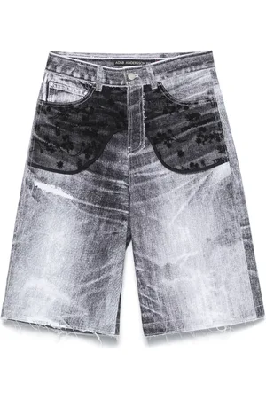 Andersson Bell Lace-panels denim shorts