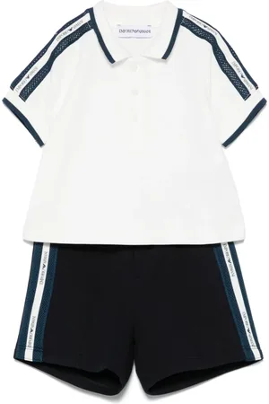 Emporio Armani Logo-tape shorts set