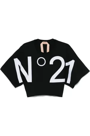 Nº21 Logo-print cropped T-shirt