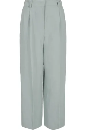 Giorgio Armani High-waisted linen cropped trousers