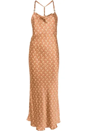 Marine Serre Moon Satin maxi dress