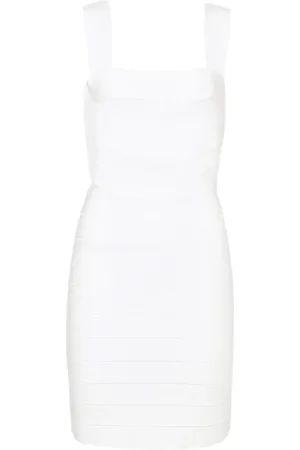 Hervé Léger Square-neck bandage minidress