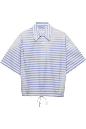 Prada Striped poplin polo shirt